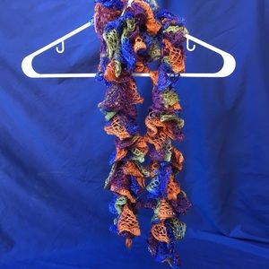 Colorful Handmade Crochet Scarf - 50" long